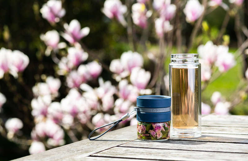 Style de vie t-bottle & tea cup in denim blue colour, , medium image number null