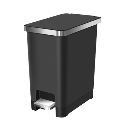 Eko hana bin slim with pedal plastic black 10l, , medium