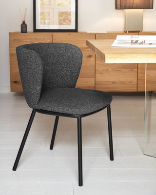 Ciselia dining chair with black boucle