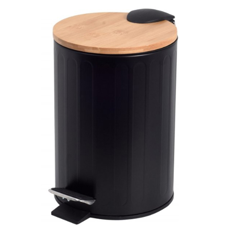 Bisk rado bin with petal and bamboo lid white 5l-null