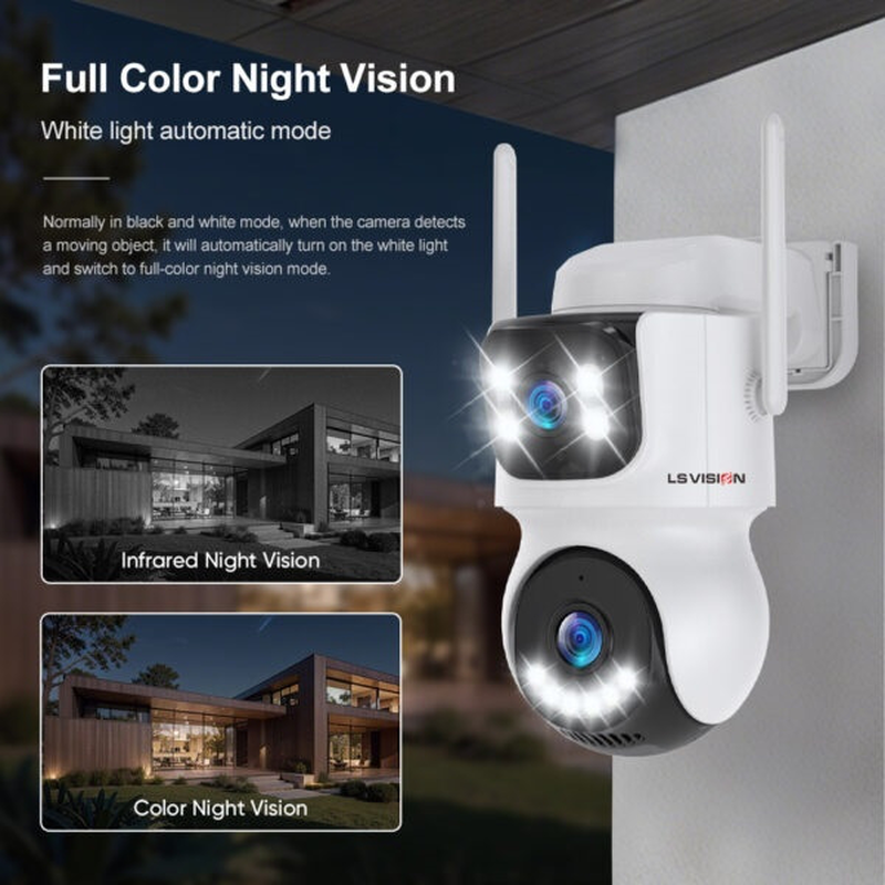 Ls vision aov ls-cs100-4g-eu 2k 4G two-lens ptz solar outdoor camera white 202506152060, , medium-null