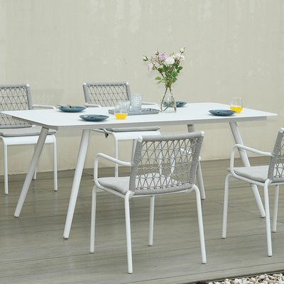 L.h garden aluminum table 180x90xh75cm white, , medium