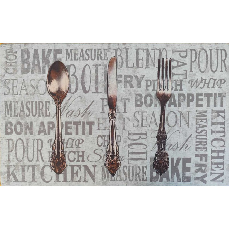Kitchen mat 50x80cm - cutlery design, , medium-null