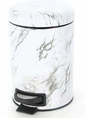 Wenko pedal bin onyx 3l steel marble, , medium