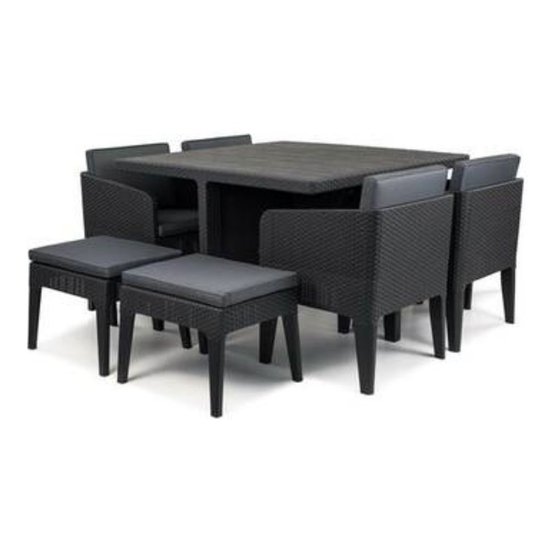 Product image: Columbia πολυτελές τραπεζαρία κήπου 9 τεμαχίων, κομψός σχεδιασμός & εξοικονόμηση χώρου, , medium-null