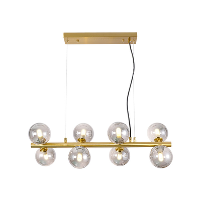 Sunlight 8xg9 (max.8x5w) ceiling light smokey glass brass ip20 l640xh250xh1565mm, , medium