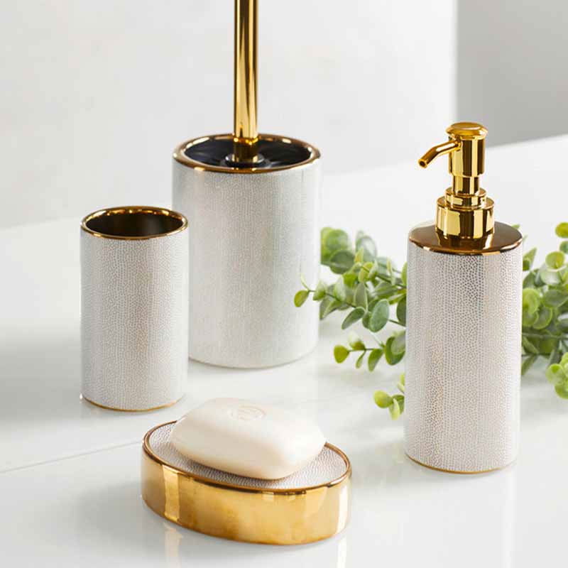 Wenko nuria soap dispenser gold/white, , medium image number null
