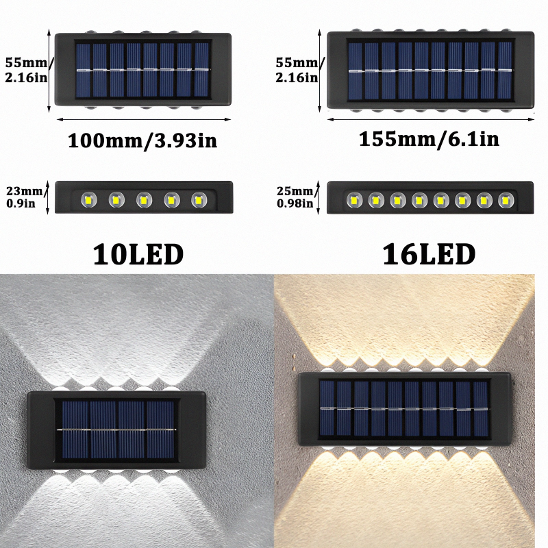 Product image: Επιτοίχιο ηλιακό φωτιστικό κήπου led solar wall lamp 12 led, , medium-null