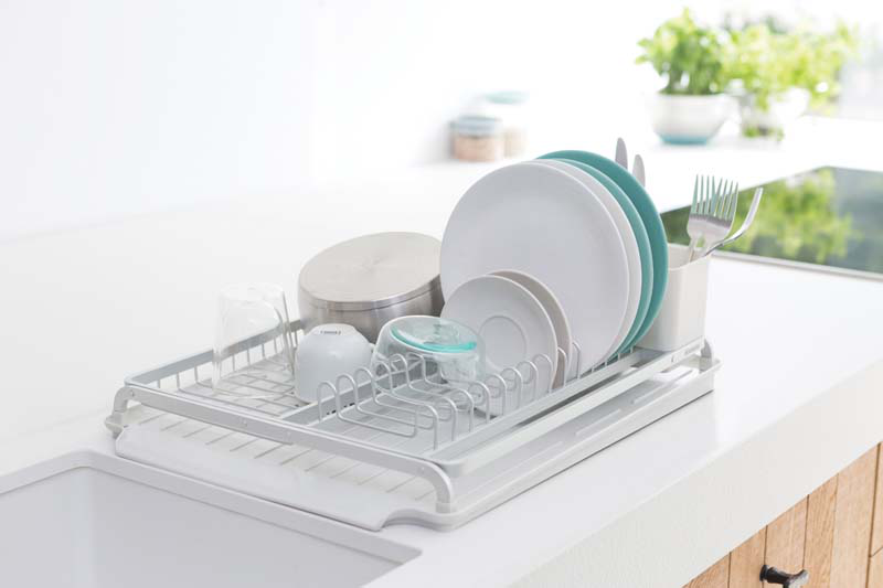 Brabantia dish drying rack aluminium light grey 38.6x49.2x14.2cm, , medium-null