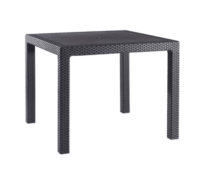 Keter quartet plastic rattan graphite 95cm square garden table/619064, , medium