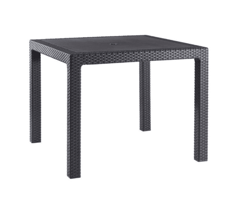 Keter quartet plastic rattan graphite 95cm square garden table/619064, , medium-null