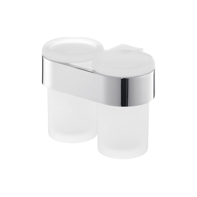 Wall holding bathroom glass double futura semi-transparent with metallic silver holding
