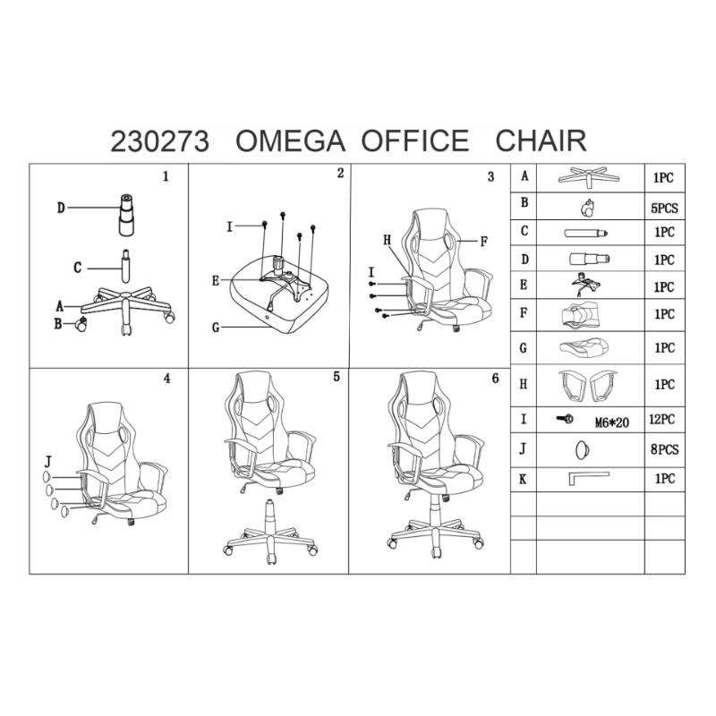 Omega office chair - black/blue, , medium image number null