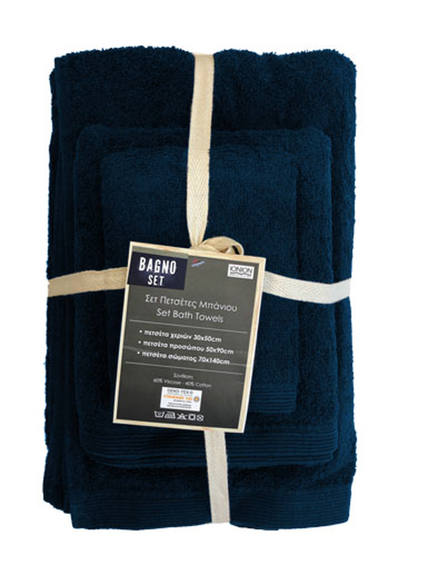 Ionion bath towels promo set 3pcs blue, , medium image number null