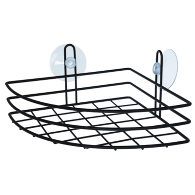 Bisk shelf-basket for bathroom accessories corner black, , medium