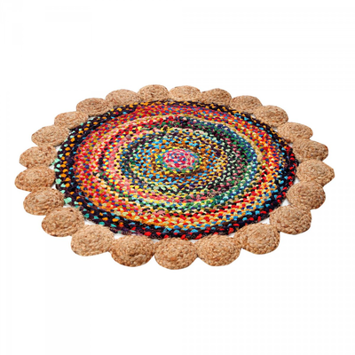 Round colorful rug 90cm