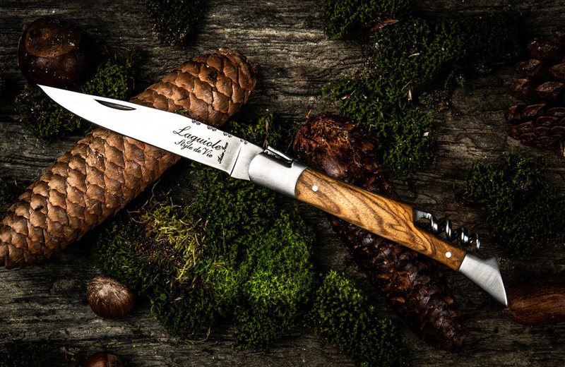 Laguiole luxury line olive wood pocket knife with corkskrew, , medium image number null
