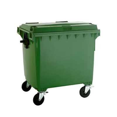 1100l plastic green waste with wheels, Green, medium