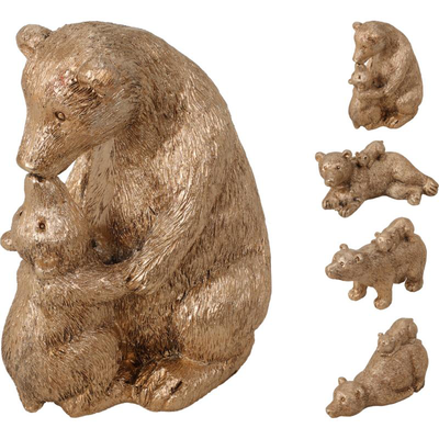 Decorative polar bear with child gold - assorted designs, , medium