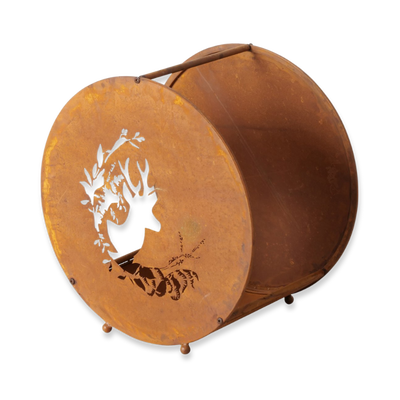 Boltze iron rust firewood rack 50x33cm