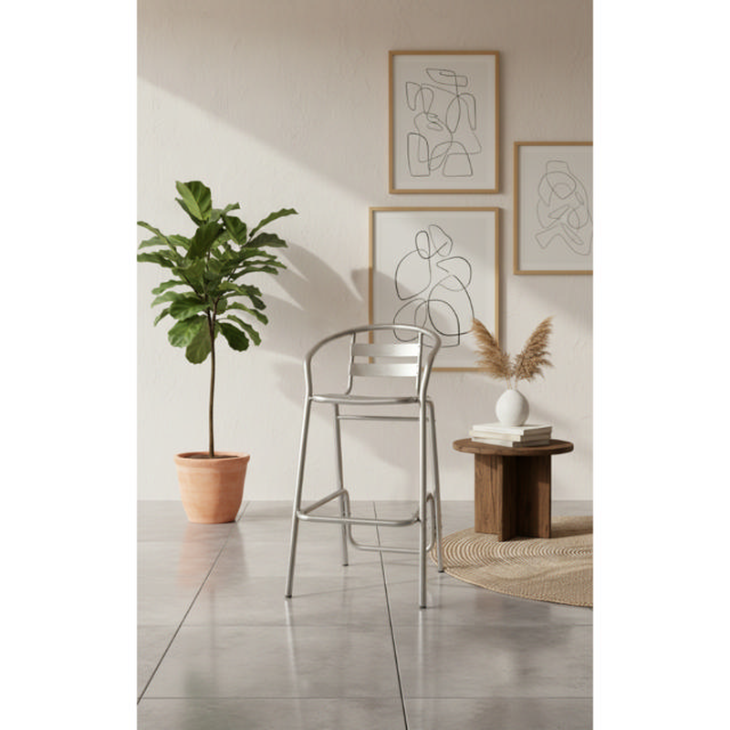 Michelle aluminium bar stool, , medium-null