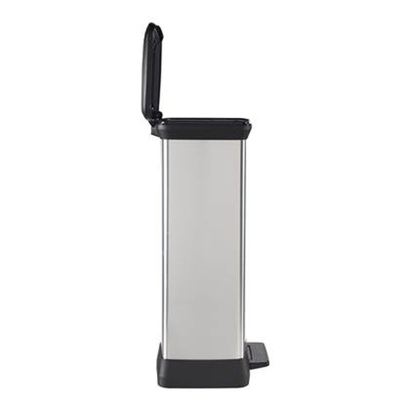 Product image: Curver pedal bin rectangular 50l - black/silver, , medium-null