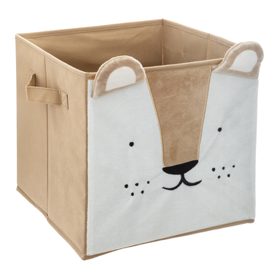 Lion velvet storage box 29x29x29cm, , medium