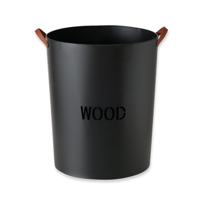 Boltze iron black wood basket 55.5x46cm