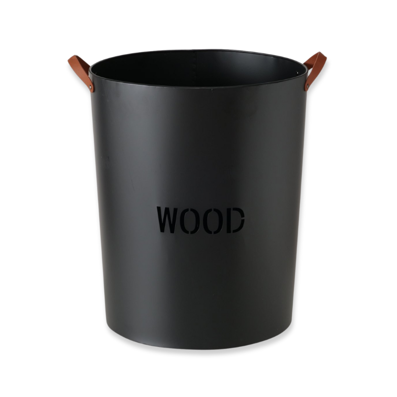 Boltze iron black wood basket 55.5x46cm image number null