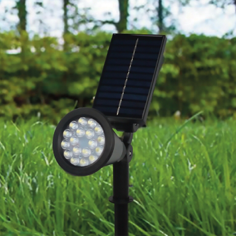Rexer outdoor multicolor rgbw ip65 led solar spotlight with spike 1200mAh, , medium-null
