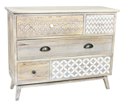 Wooden 5 drawer cabinet 81x30x65cm, , medium