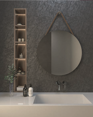 Circle rope mirror, Rope Colour: Beige, medium