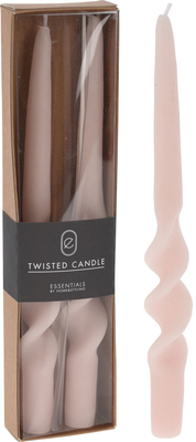 Candle twisted light pink 25xh230mm 2pcs, , medium