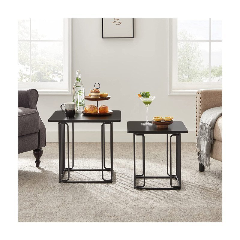 Product image: Σετ βοηθητικά μεταλλικά τραπεζάκια 50 x 50 x 45 cm 2 τμχ vasagle let330b16, , medium-null