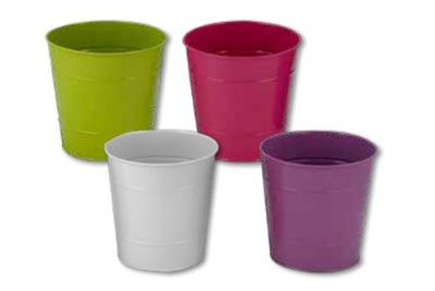 Galvanized flower pot 13x13x10cm