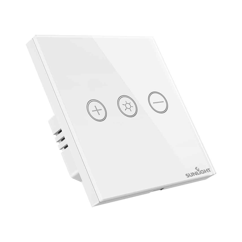 Sunlight εξυπνος διακοπτης ντιμαρισματος 1-gang 1-way 10amp load (200w) Wi-Fi tuya app, , medium-null