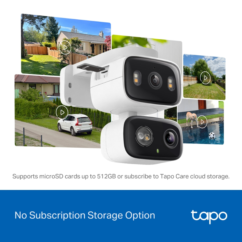 Tp-link tapo c246d indoor/outdoor dual lens pan/tilt security camera &ndash; white, , medium-null