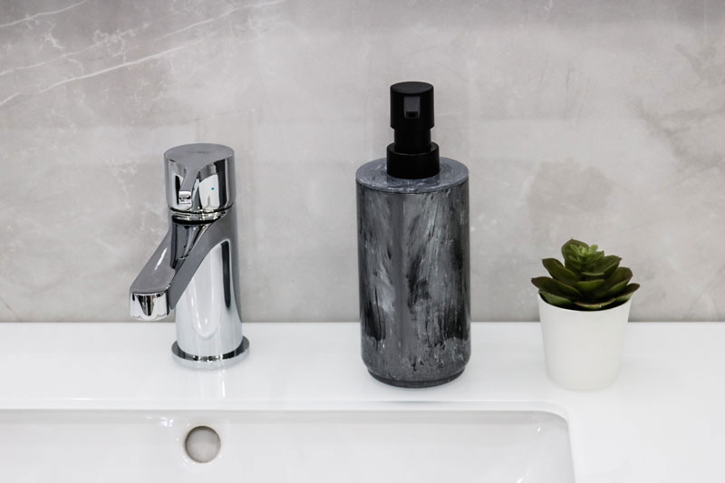 Stone soap dispenser black marble 0.4l, , medium-null