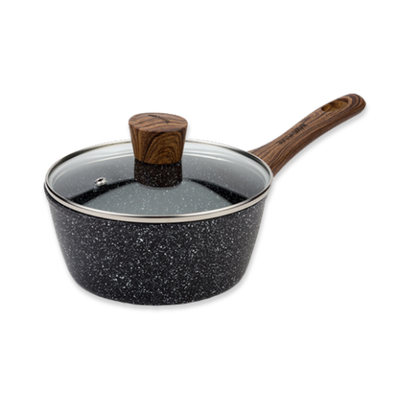 Nava nature non-stick saucepan stone 18cm, Black, medium