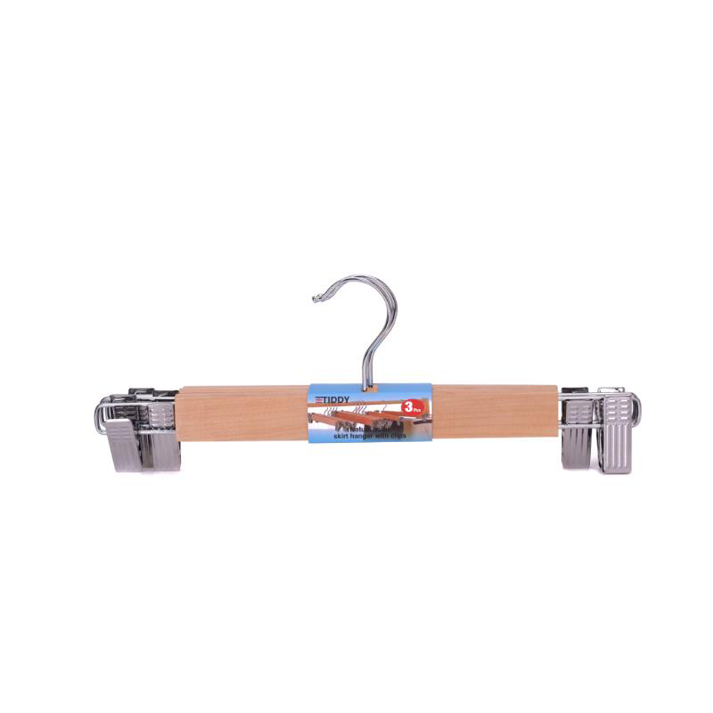 Product image: Wooden skirt hanger 3 pieces - natural wood color, , medium-null