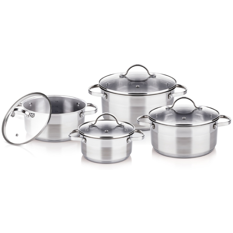 Lamart stainless steel pots set 8pcs, , medium image number null