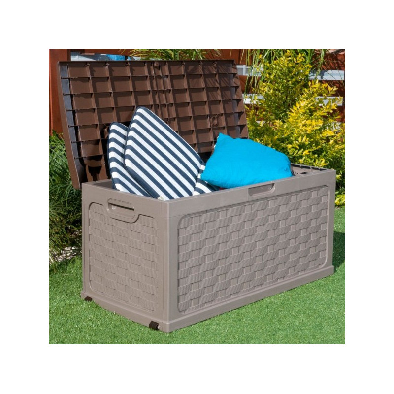 Starplast πλαστικο κουτι αποθηκευσης με οψη rattan 115x58x56cm 335l mocca, , medium-null