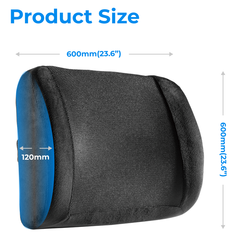 Lumivida ergonomic lumbar support cushion with memory foam & mesh cover rlc01-1, , medium-null