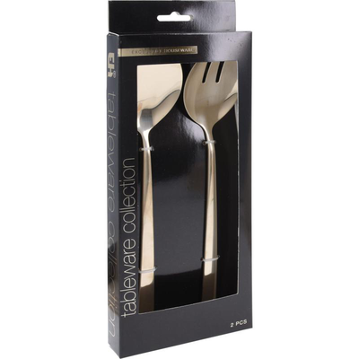 Salad cutlery set 2pcs - gold, , medium