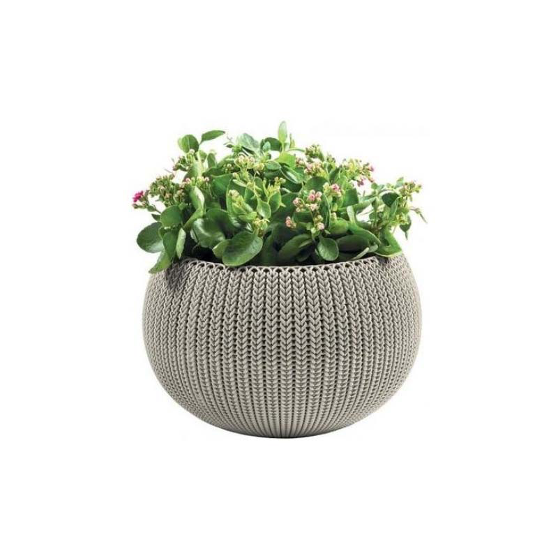 Product image: Keter cozy rattan planter medium with chain elegant - camel, , medium-null