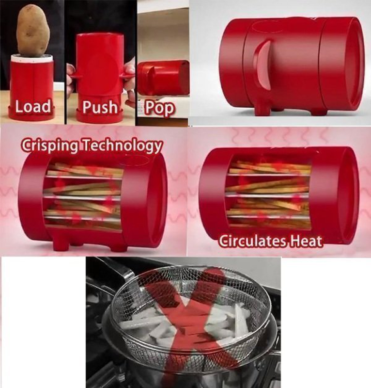Product image: Κόφτης για πατάτες τηγανητές και δοχείο μαγειρέματος jiffy fries, , medium-null