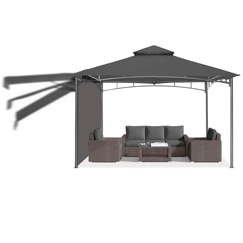 L.h garden gazebo with reclining side 3x3m anthracite, , medium-null