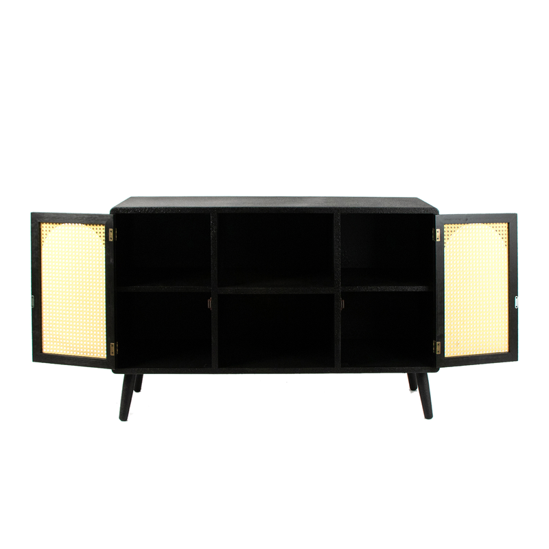 Black wooden console cabinet, , medium image number null