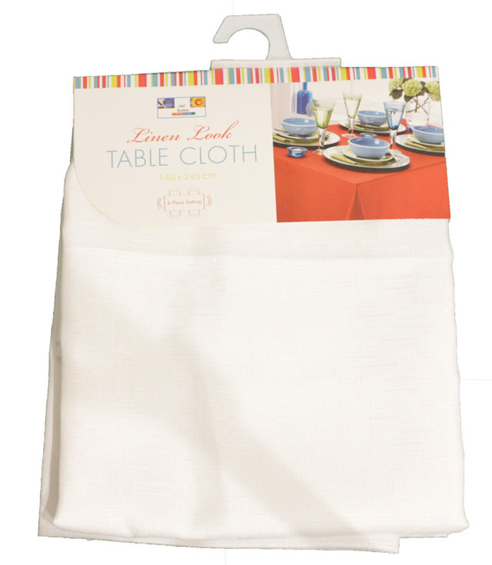 Linen look tablecloth 140x240cm 4 assorted colors, , medium-null