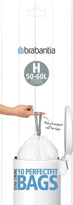 Brabantia perfectfit bags h 50-60l 10pcs - white, , medium